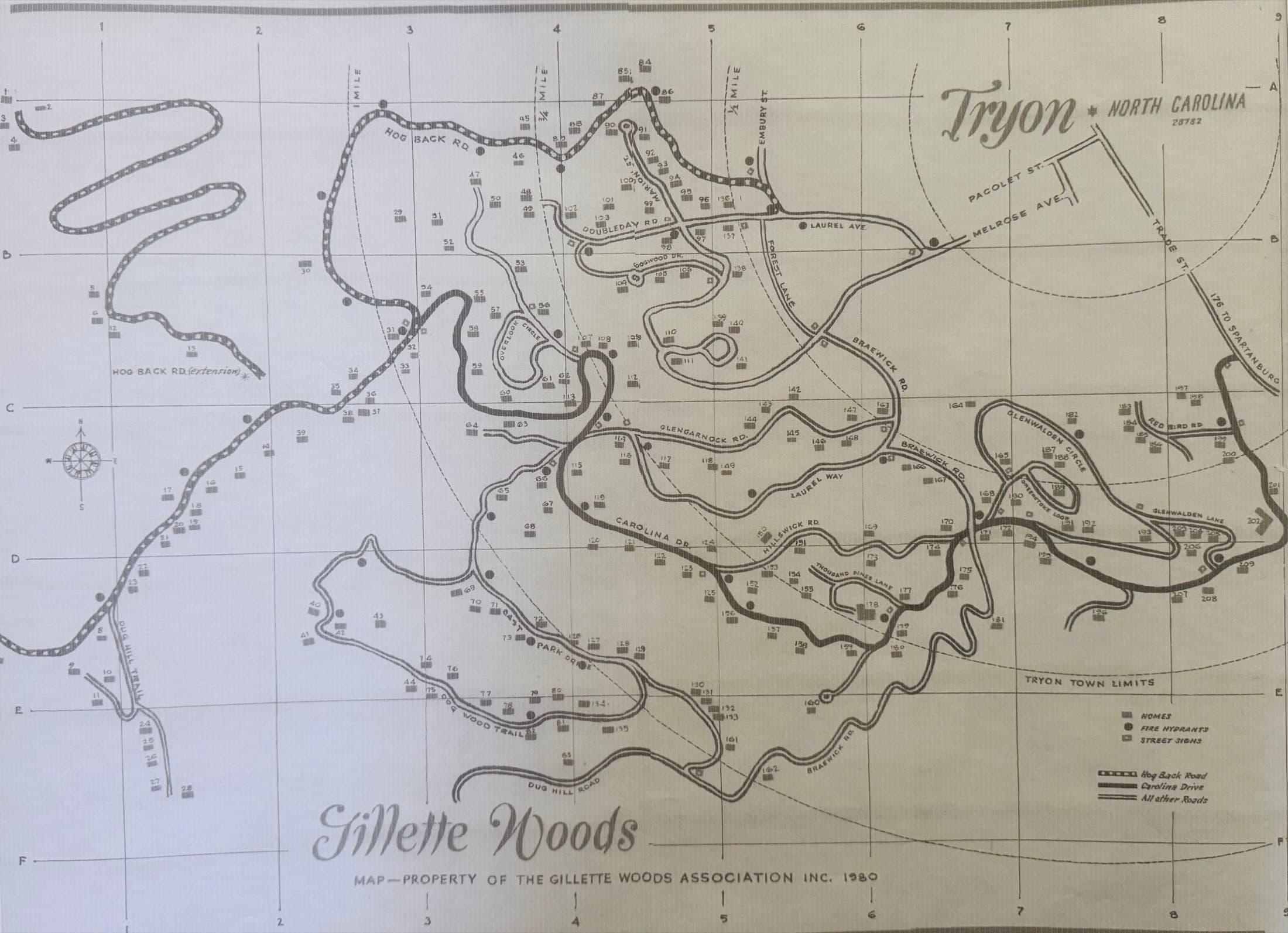 Gillette Woods trail map for kudzu reporting