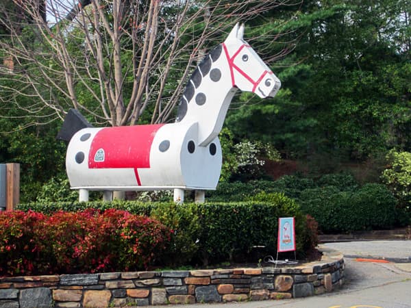Morris the Horse at the corner of Trade and Pacolet